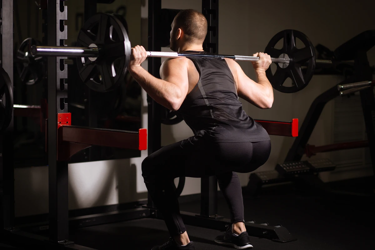 Un homme qui pratique le curved squat