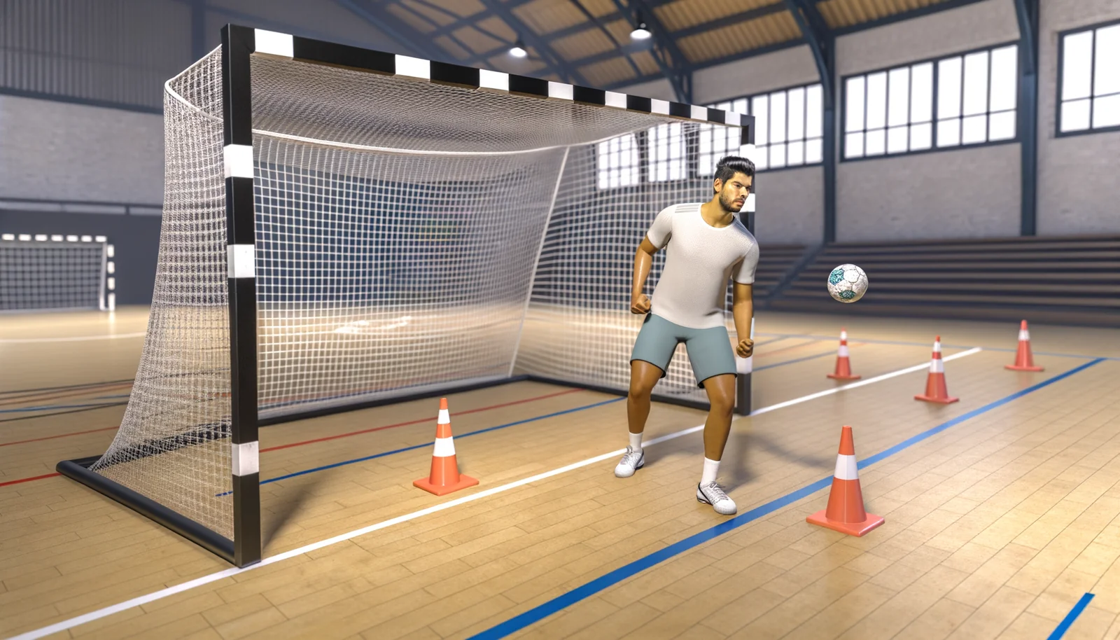 Entraînement handball avec cibles dans le but, sans gardien