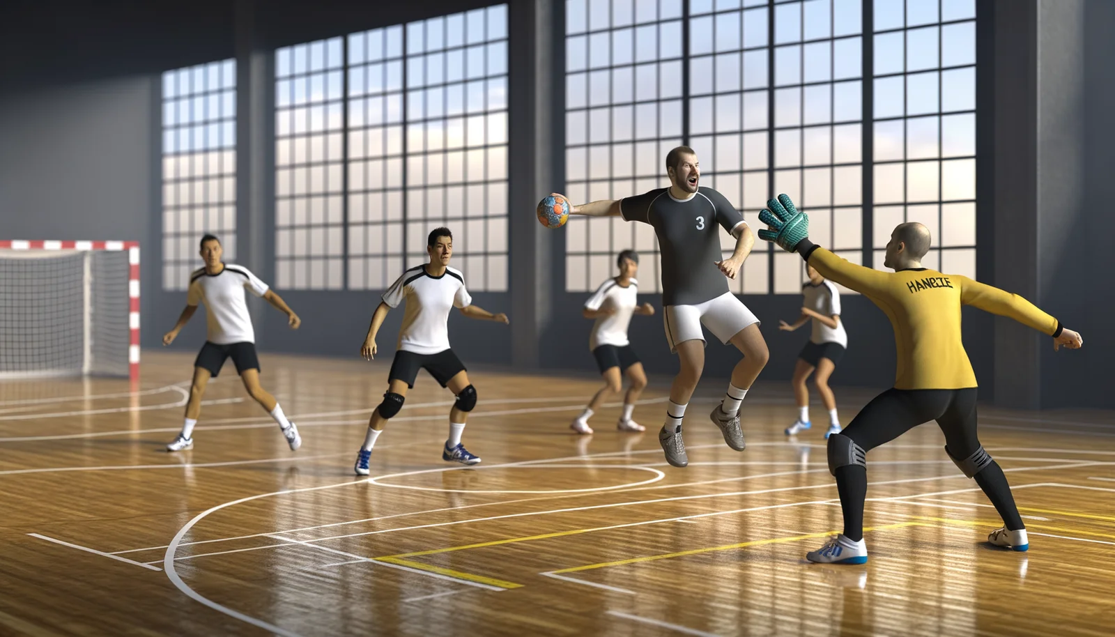 Séance d'entraînement handball senior en salle