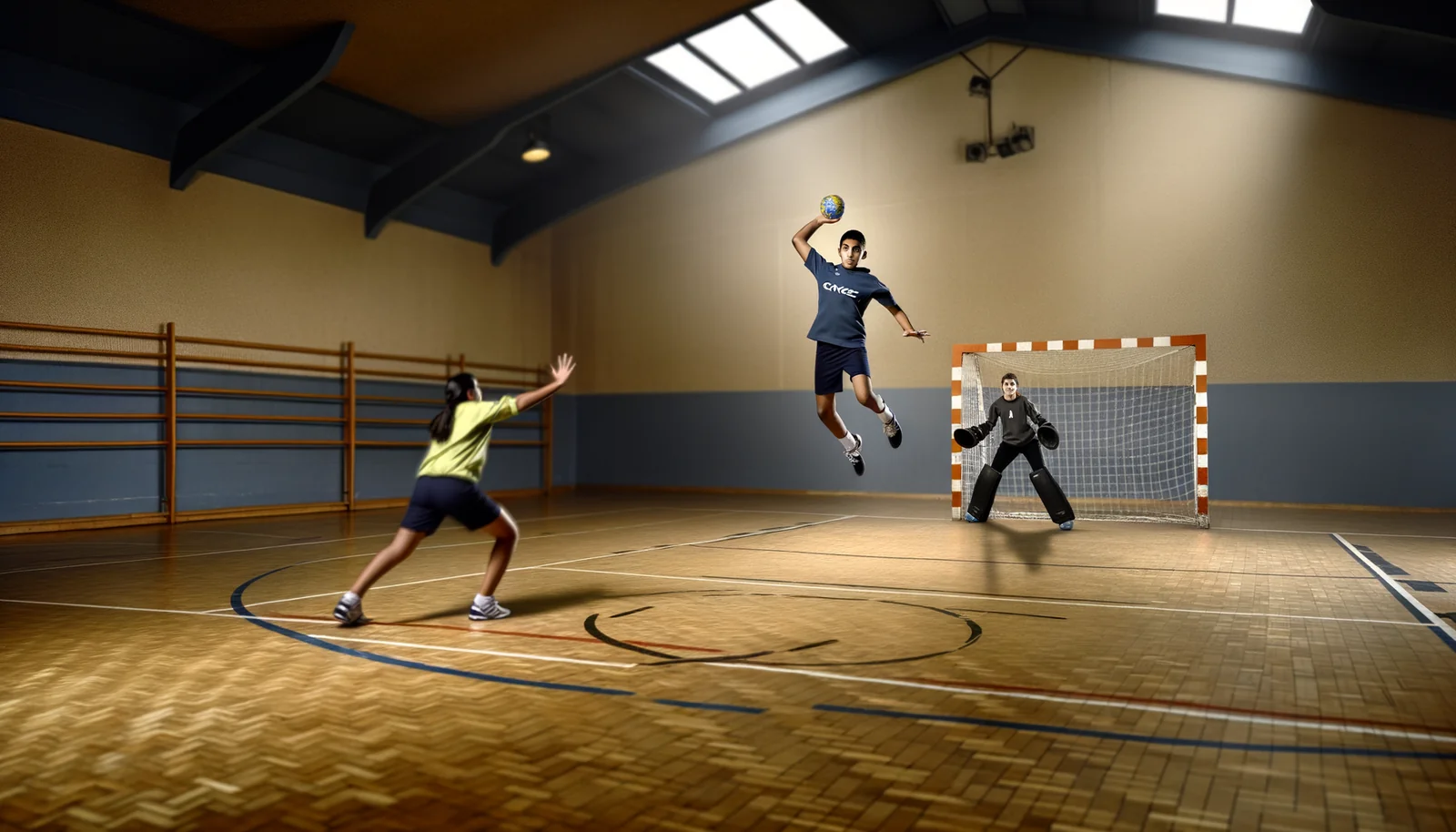 Séance d'entraînement handball U18 en gymnase